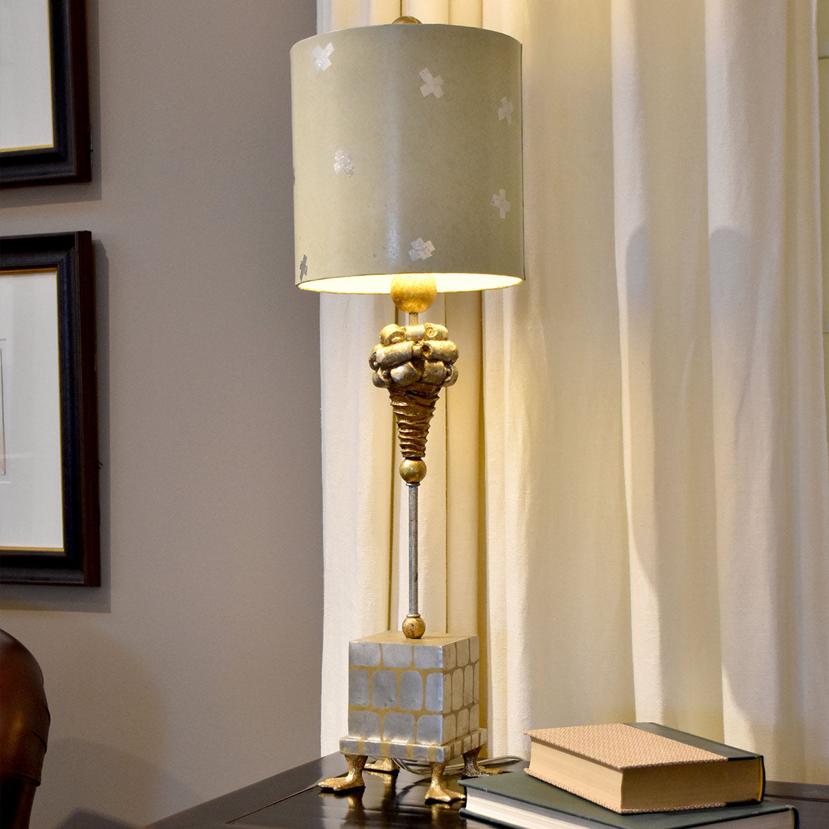 Flambeau Table Lamp from the Pompadour X range. Pompadour X 1 Light Table Lamp Product Code = FB-POMPADOURX-TL