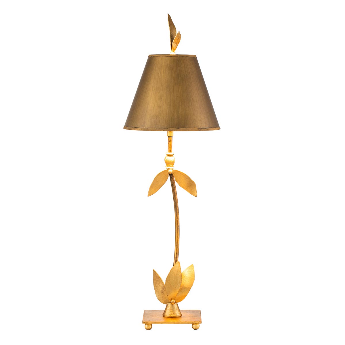 Flambeau Table Lamp from the Red Bell range. Red Bell 1 Light Table Lamp - Gold Leaf Product Code = FB-REDBELL-TL-GD