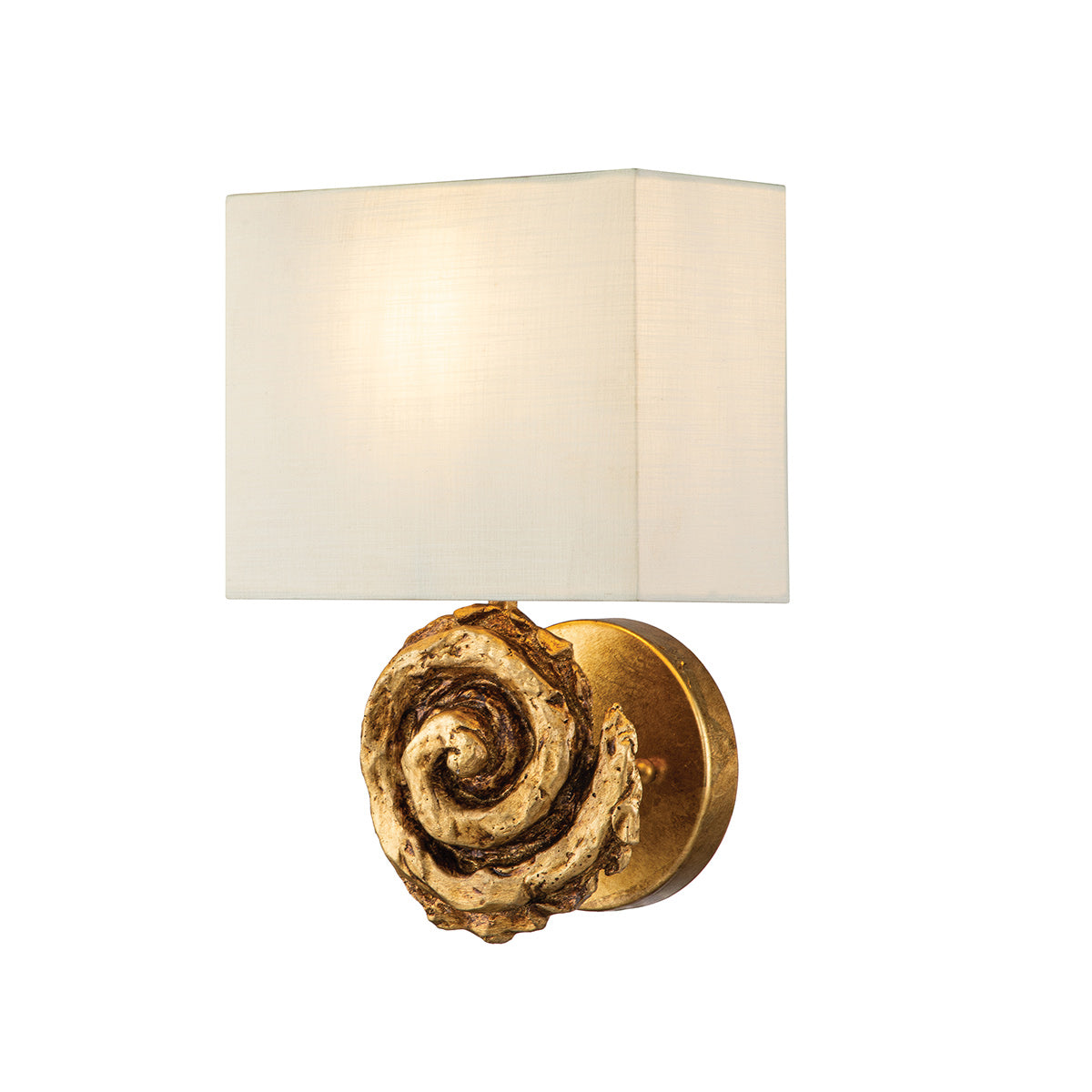 Flambeau Wall Light from the Swirl range. Swirl 1lt Large Wall Light - Gold Leaf Product Code = FB-SWIRL-1L-G