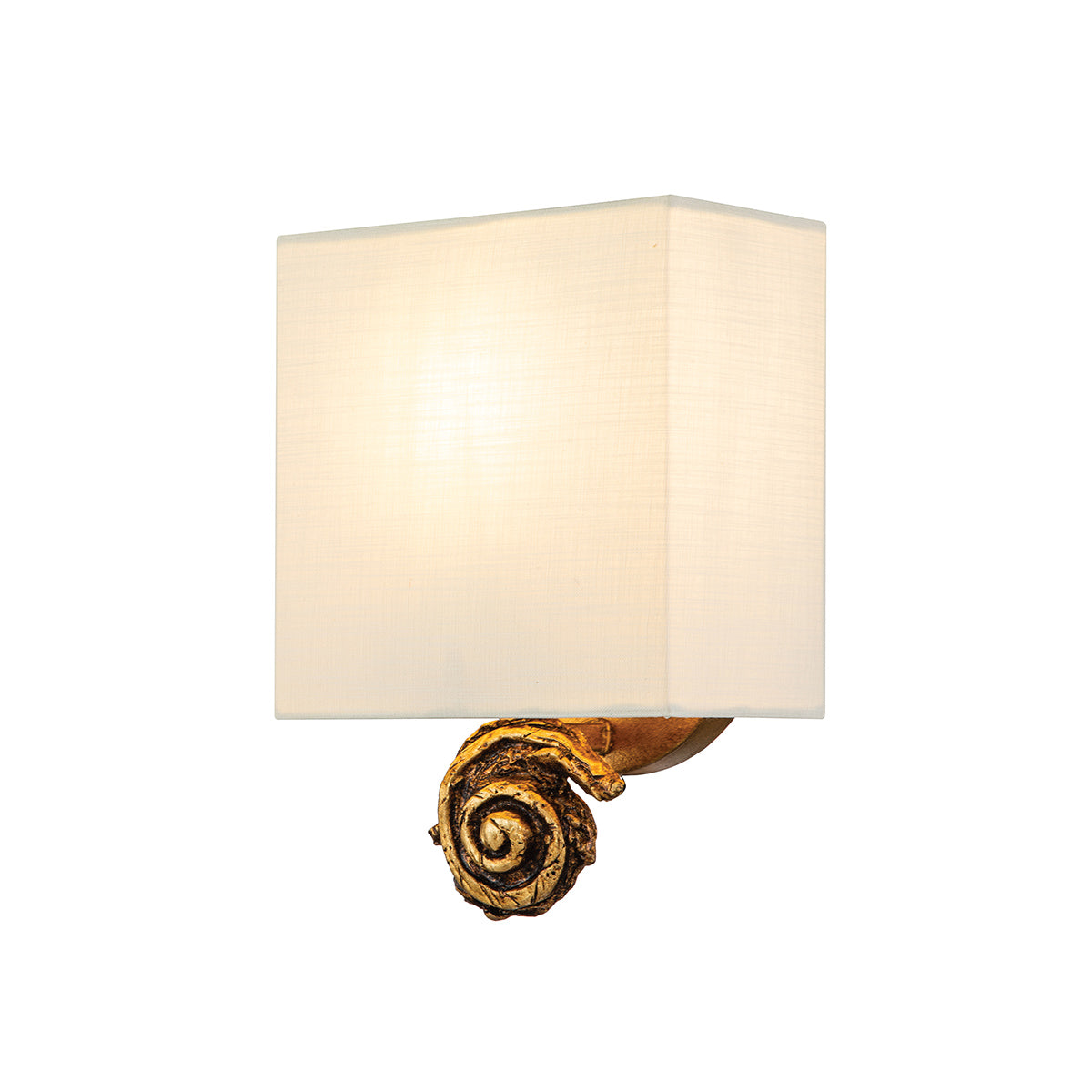 Flambeau Wall Light from the Swirl range. Swirl 1lt Small Wall Light - Gold Leaf Product Code = FB-SWIRL-1S-G