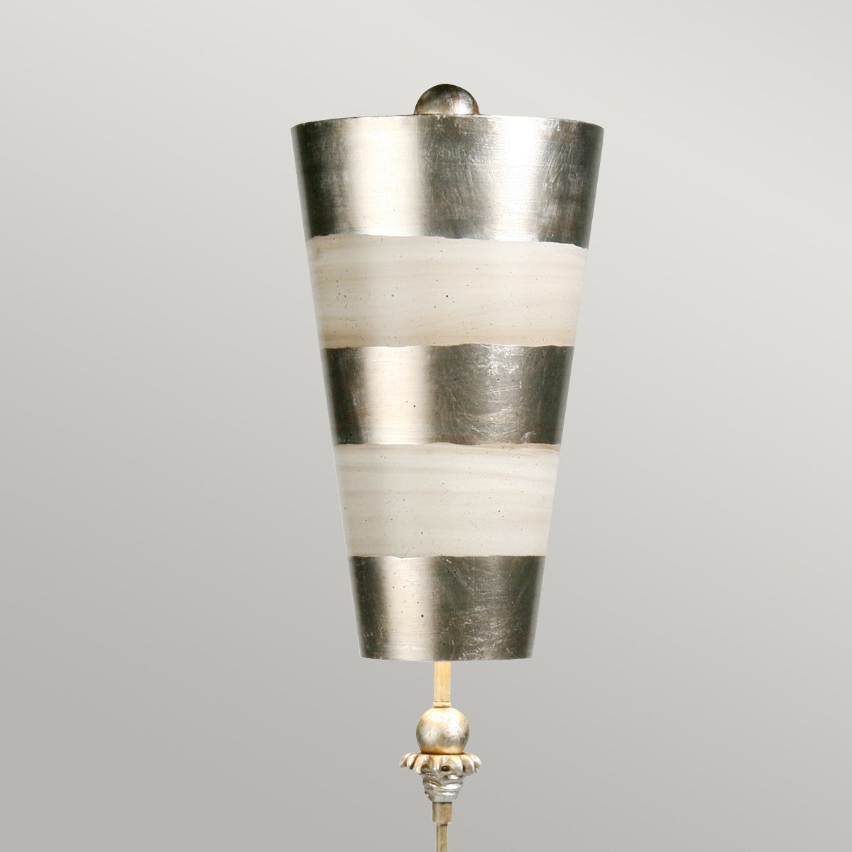 Flambeau Table Lamp from the Tivoli range. Tivoli 1 Light Table Lamp - Silver & Cream Patina Product Code = FB-TIVOLI-TL-SV