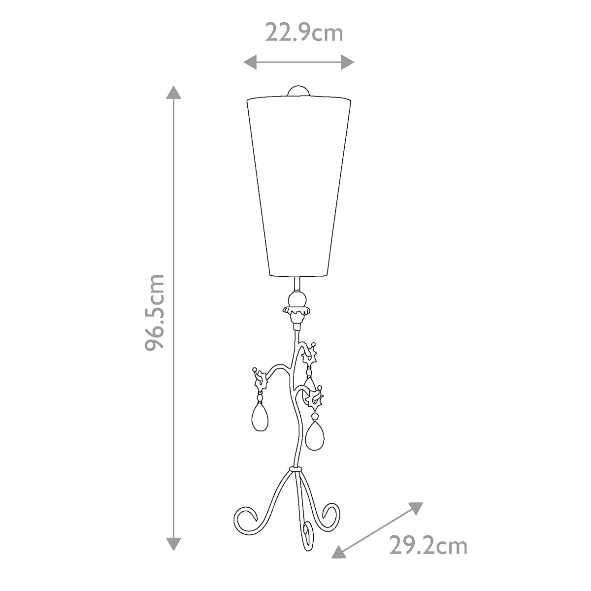 Flambeau Table Lamp from the Tivoli range. Tivoli 1 Light Table Lamp - Silver & Cream Patina Product Code = FB-TIVOLI-TL-SV