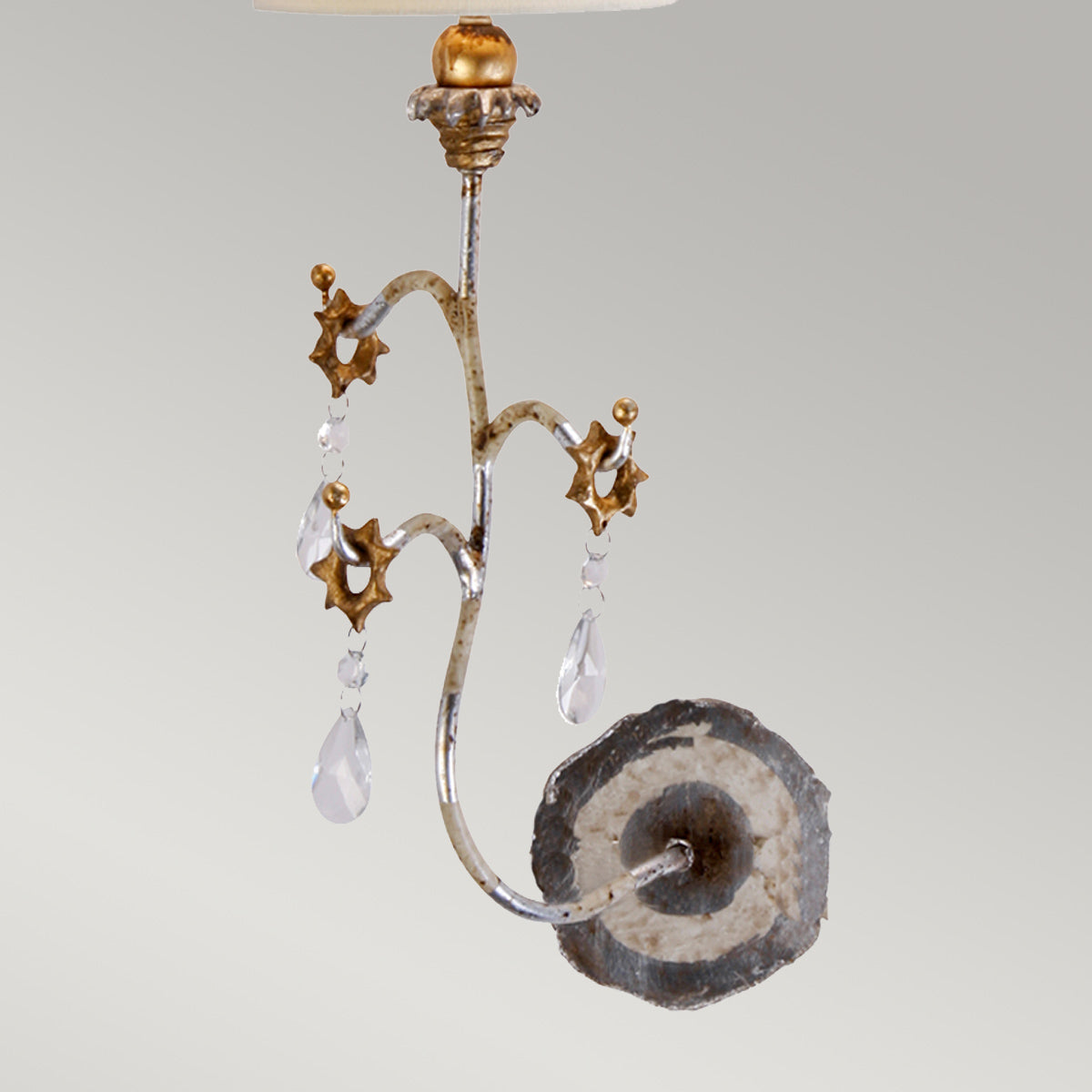 Flambeau Wall Light from the Tivoli range. Tivoli 1 Light Wall Light - Silver & Cream Patina Product Code = FB-TIVOLI-W1-SV