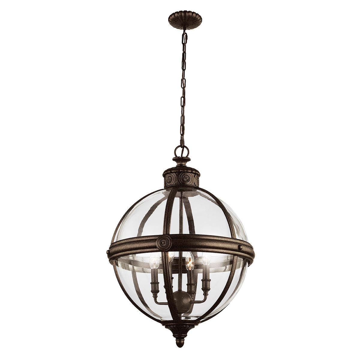 Feiss Chandelier from the Adams range. Adams 4 Light Pendant Chandelier Product Code = FE-ADAMS-4P-BRZ