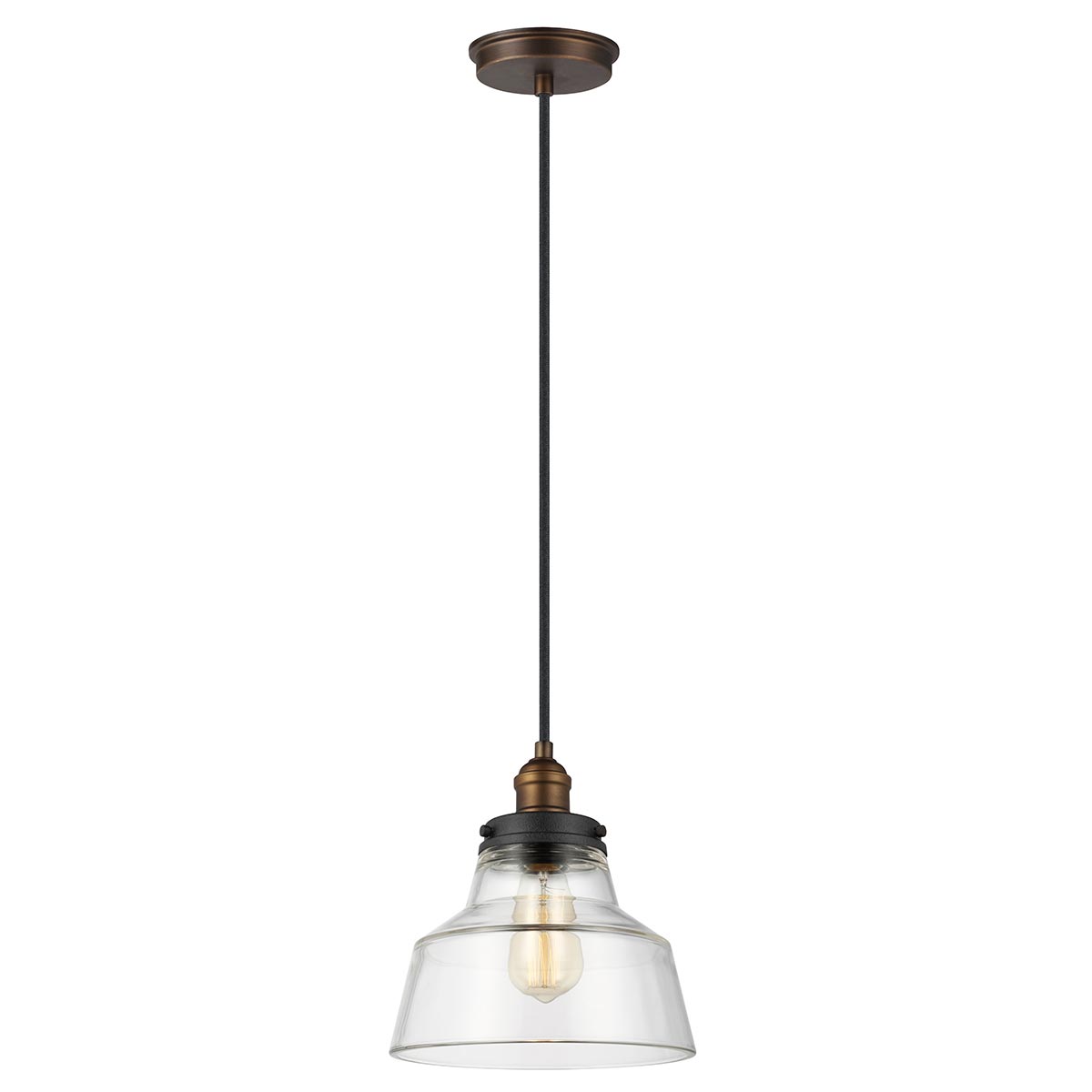 Feiss Pendant from the Baskin range. Baskin 1 Light Pendant Product Code = FE-BASKIN-P-A-BR