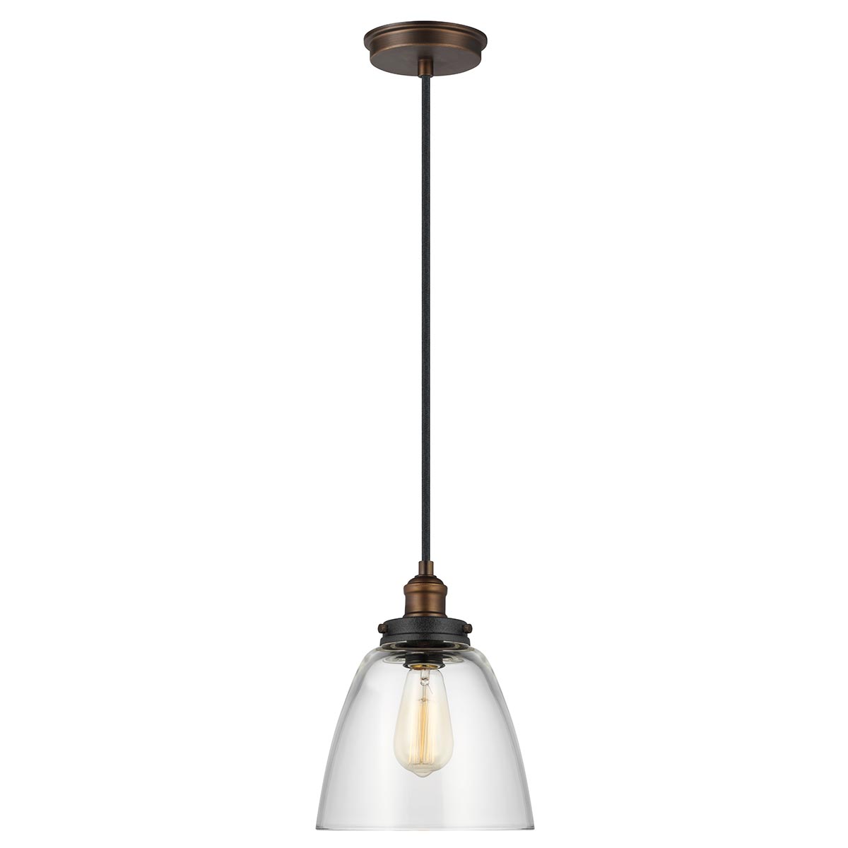 Feiss Pendant from the Baskin range. Baskin 1 Light Pendant Product Code = FE-BASKIN-P-B-BR