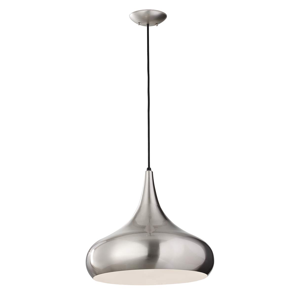 Feiss Pendant from the Beso range. Beso 1 Light Large Pendant - Brushed Steel Product Code = FE-BESO-P-L-BS
