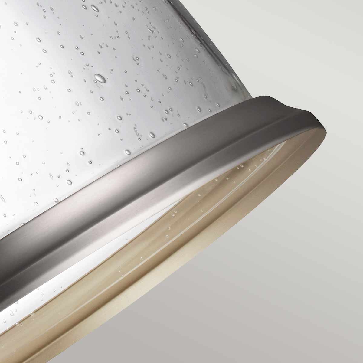 Feiss Pendant from the Hobson range. Hobson 1 Light Large Pendant Satin Nickel Product Code = FE-HOBSON-P-L-SN