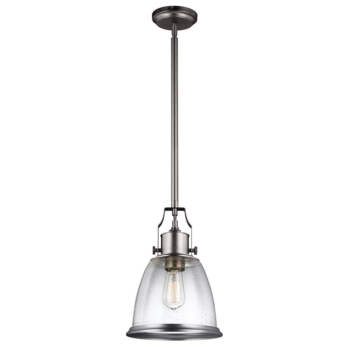 Feiss Pendant from the Hobson range. Hobson 1 Light Medium Pendant Product Code = FE-HOBSON-P-M-SN