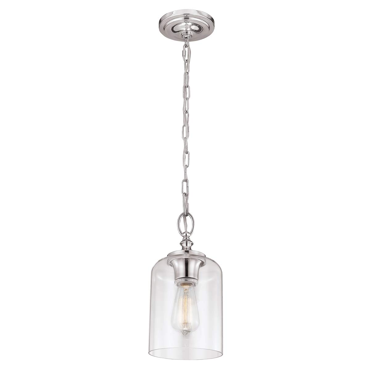 Feiss Pendant from the Hounslow range. Hounslow 1 Light Pendant Polished Nickel Product Code = FE-HOUNSLOW-P-PN