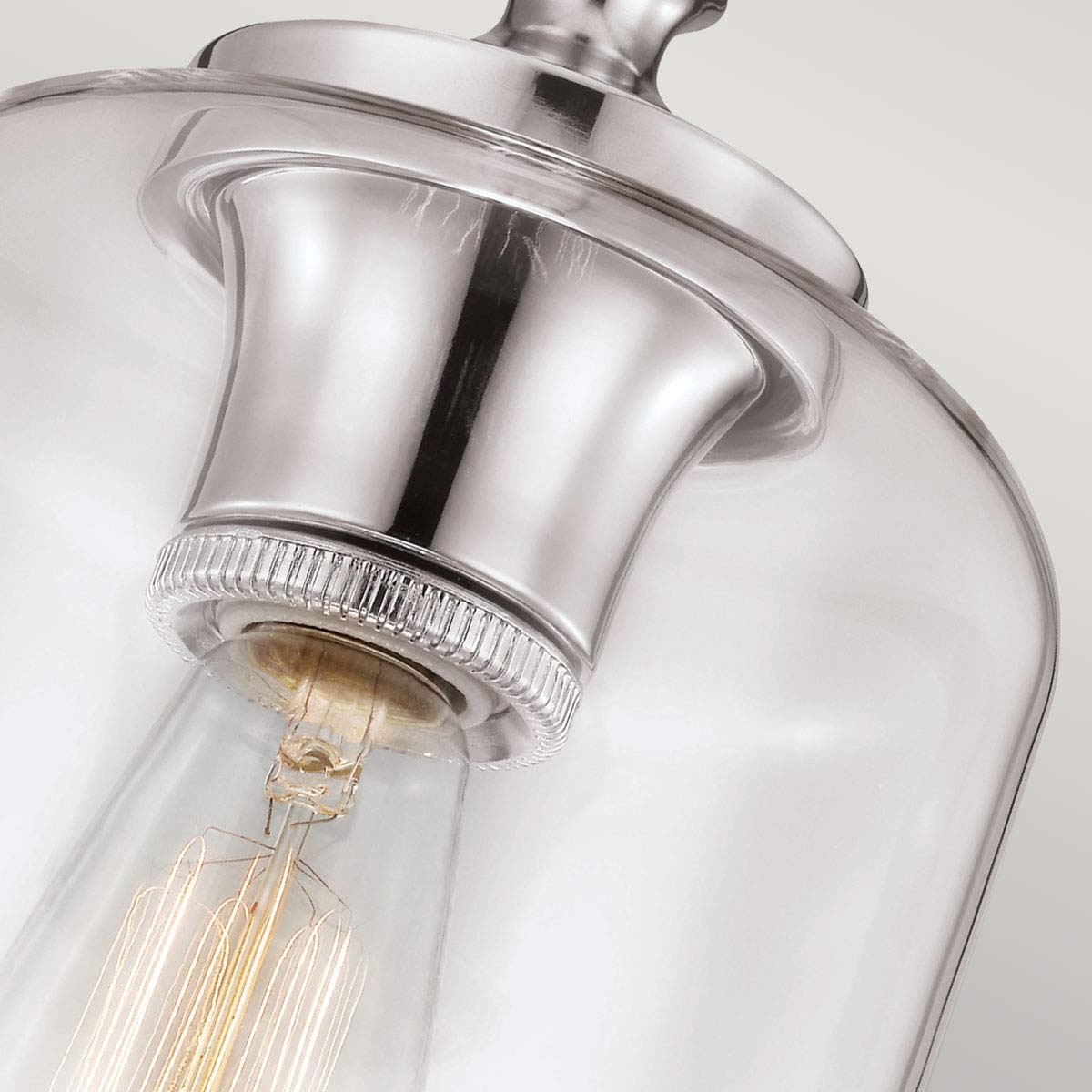 Feiss Pendant from the Hounslow range. Hounslow 1 Light Pendant Polished Nickel Product Code = FE-HOUNSLOW-P-PN