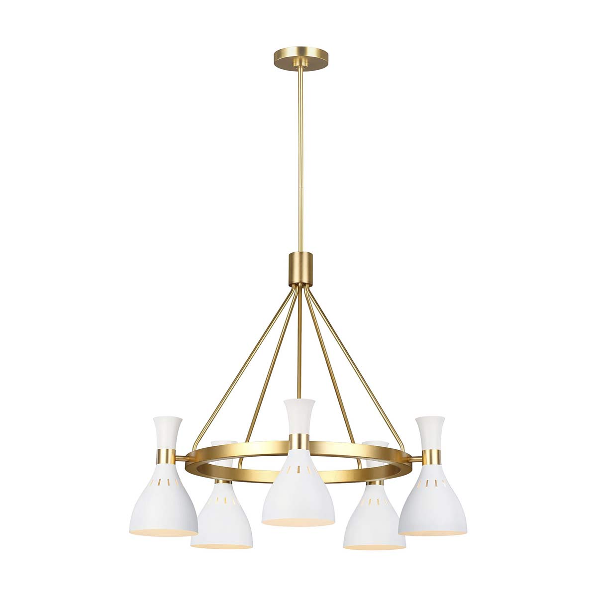 Feiss Chandelier from the Joan range. Joan 5 Light Chandelier Product Code = FE-JOAN5-MW