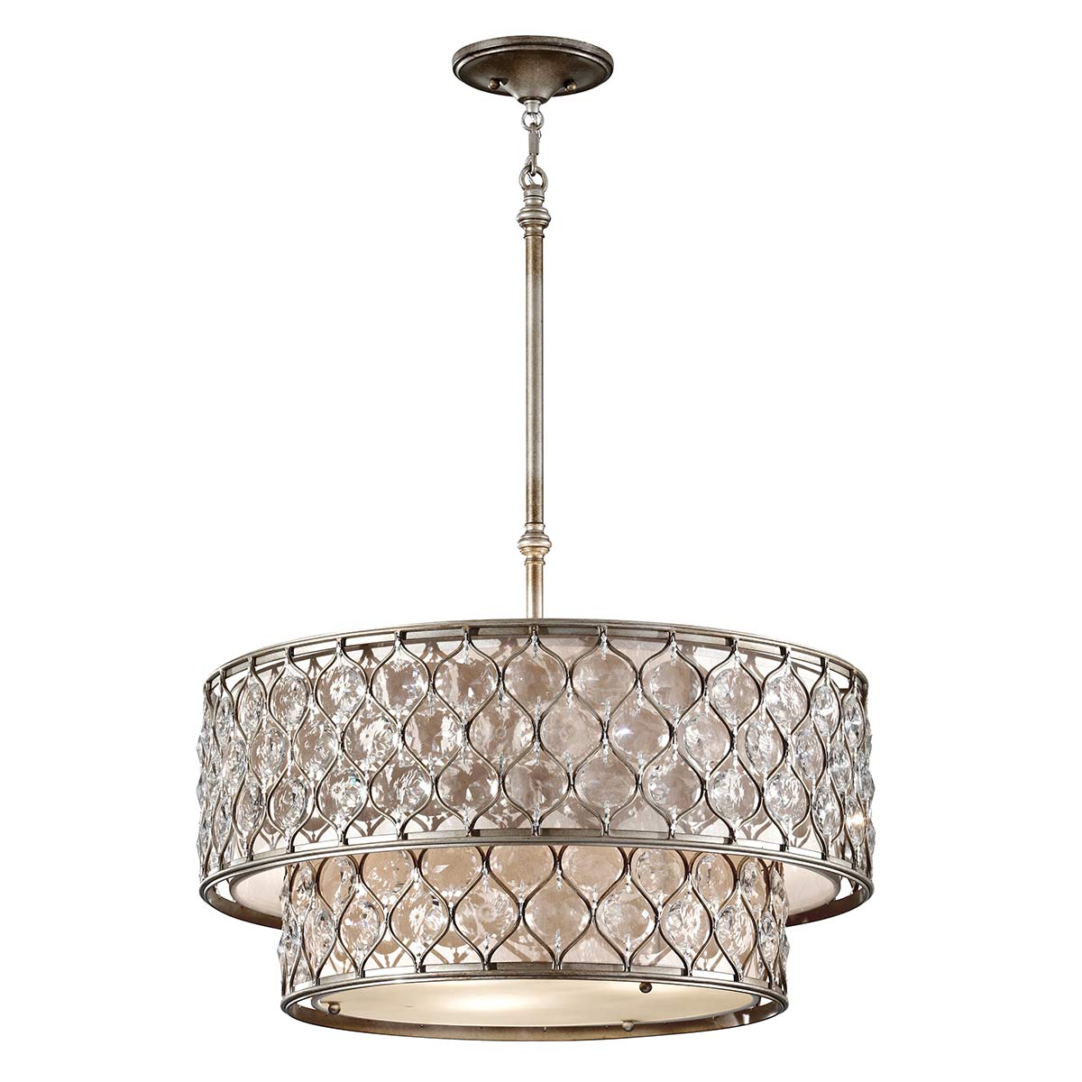 Feiss Chandelier from the Lucia range. Lucia 6 Light Chandelier Product Code = FE-LUCIA-P-E-2TR