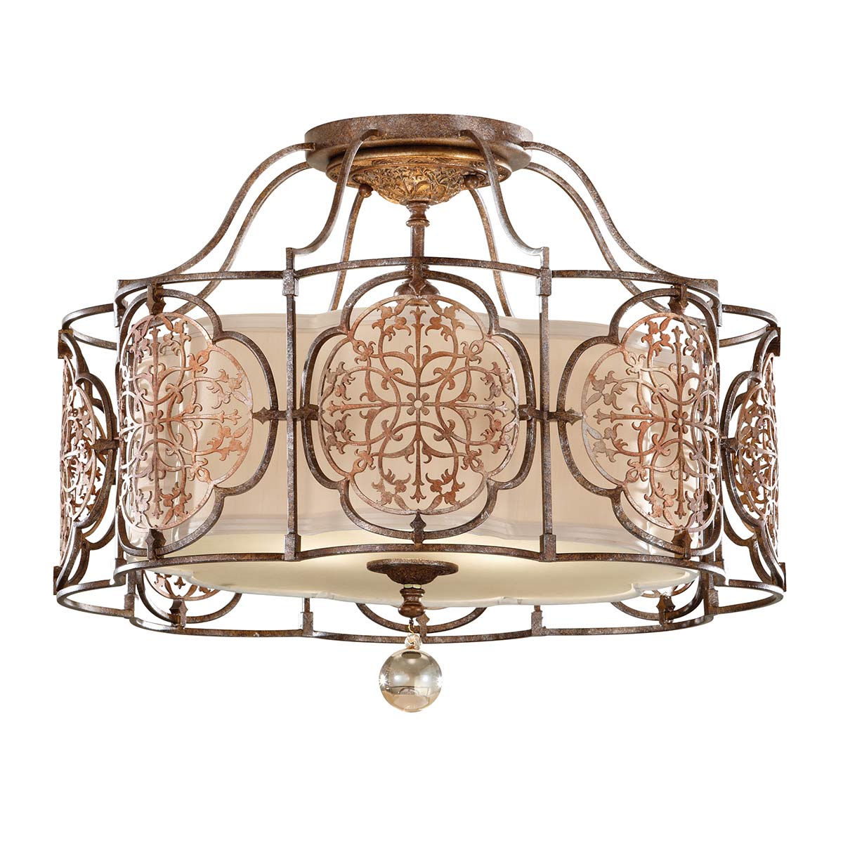 Feiss Ceiling Semi-Flush from the Marcella range. Marcella 3 Light Semi-Flush Product Code = FE-MARCELLA-SF