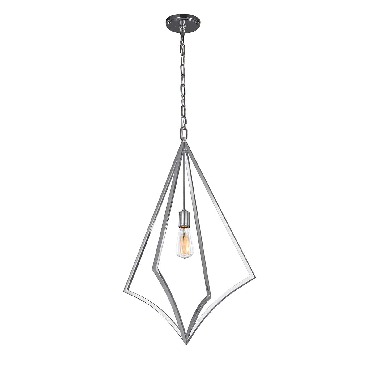 Feiss Pendant from the Nico range. Nico 1 Light Large Pendant - Polished Chrome Product Code = FE-NICO-P-L-CH