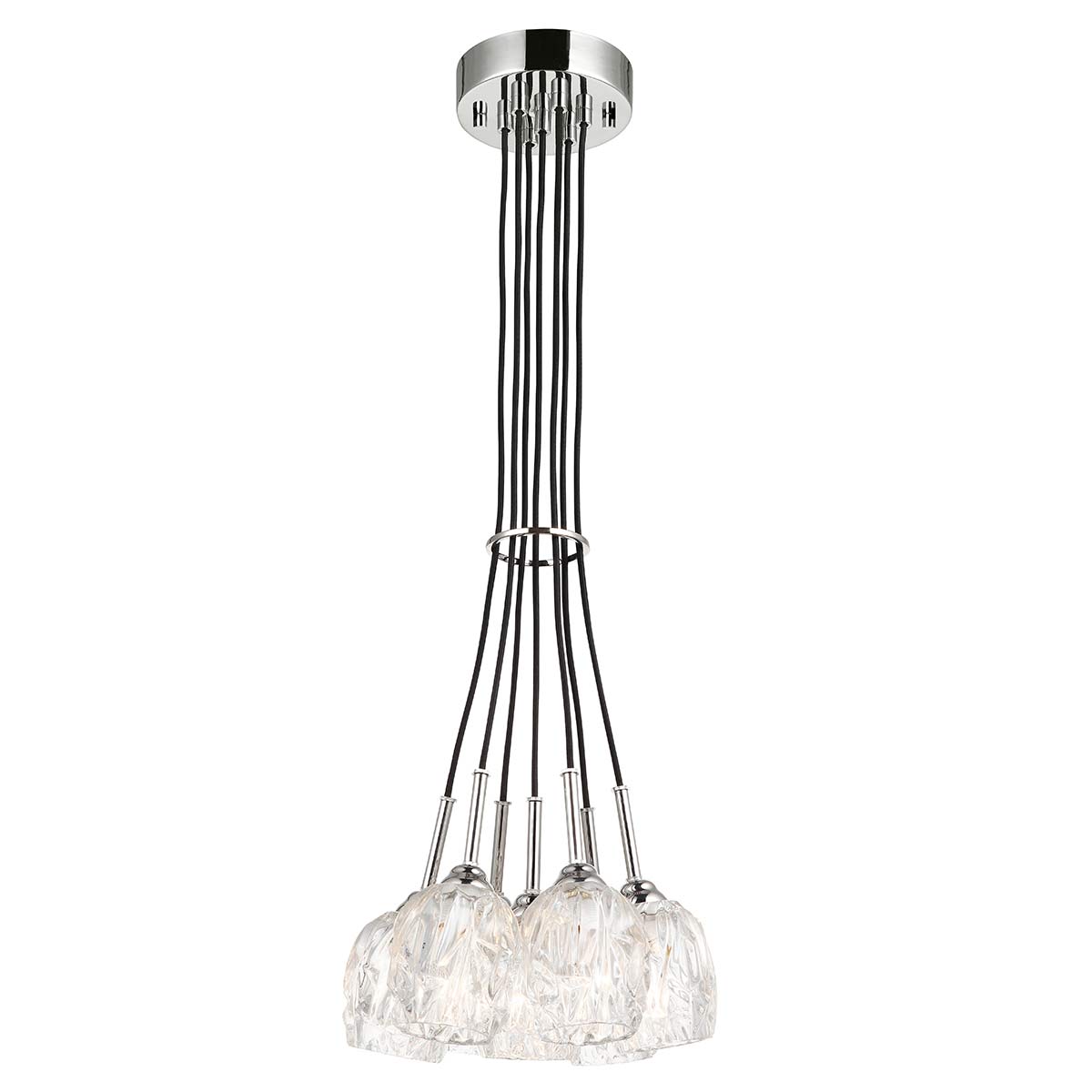 Feiss Chandelier from the Rubin range. Rubin 7 Light Cluster Chandelier Product Code = FE-RUBIN-7P
