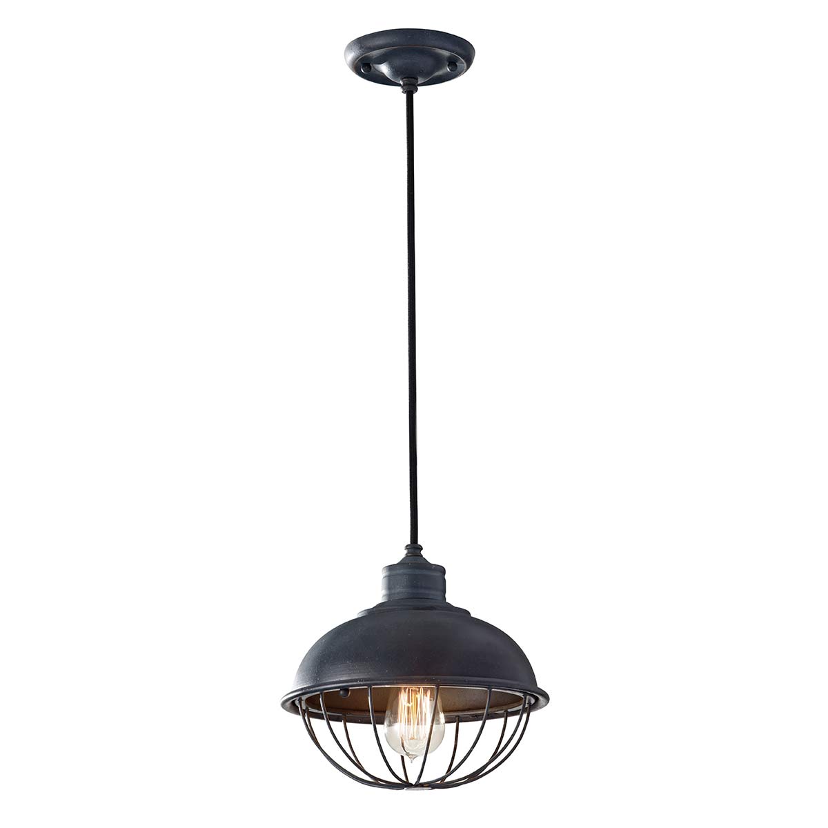 Feiss Pendant from the Urban Renewal range. Urban Renewal 1 Light Pendant - Antique Forged Iron Product Code = FE-URBANRWL-P-B
