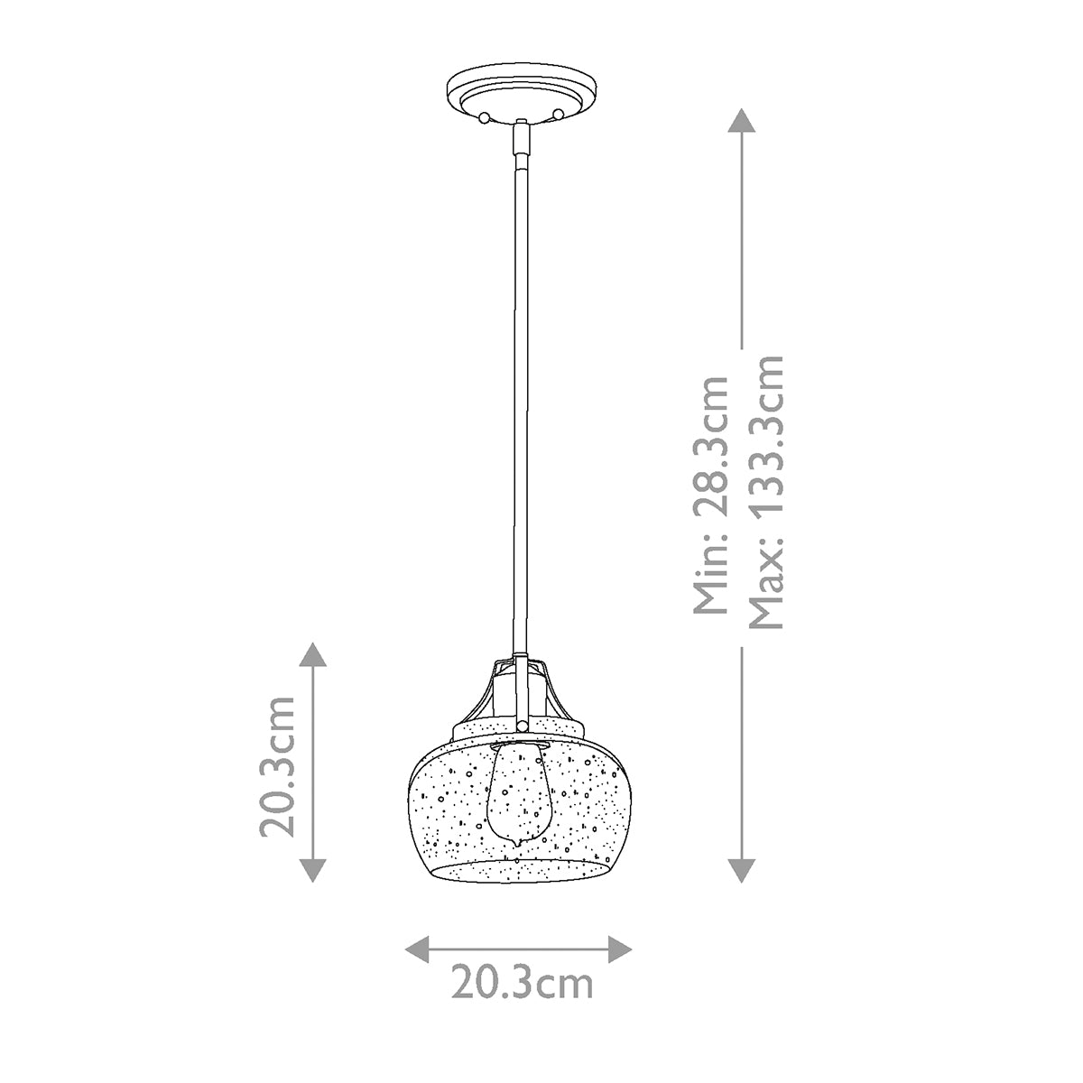 Feiss Pendant from the Urban Renewal range. Urban Renewal 1 Light Mini Pendant - Rustic Iron Product Code = FE-URBANRWL-P-H