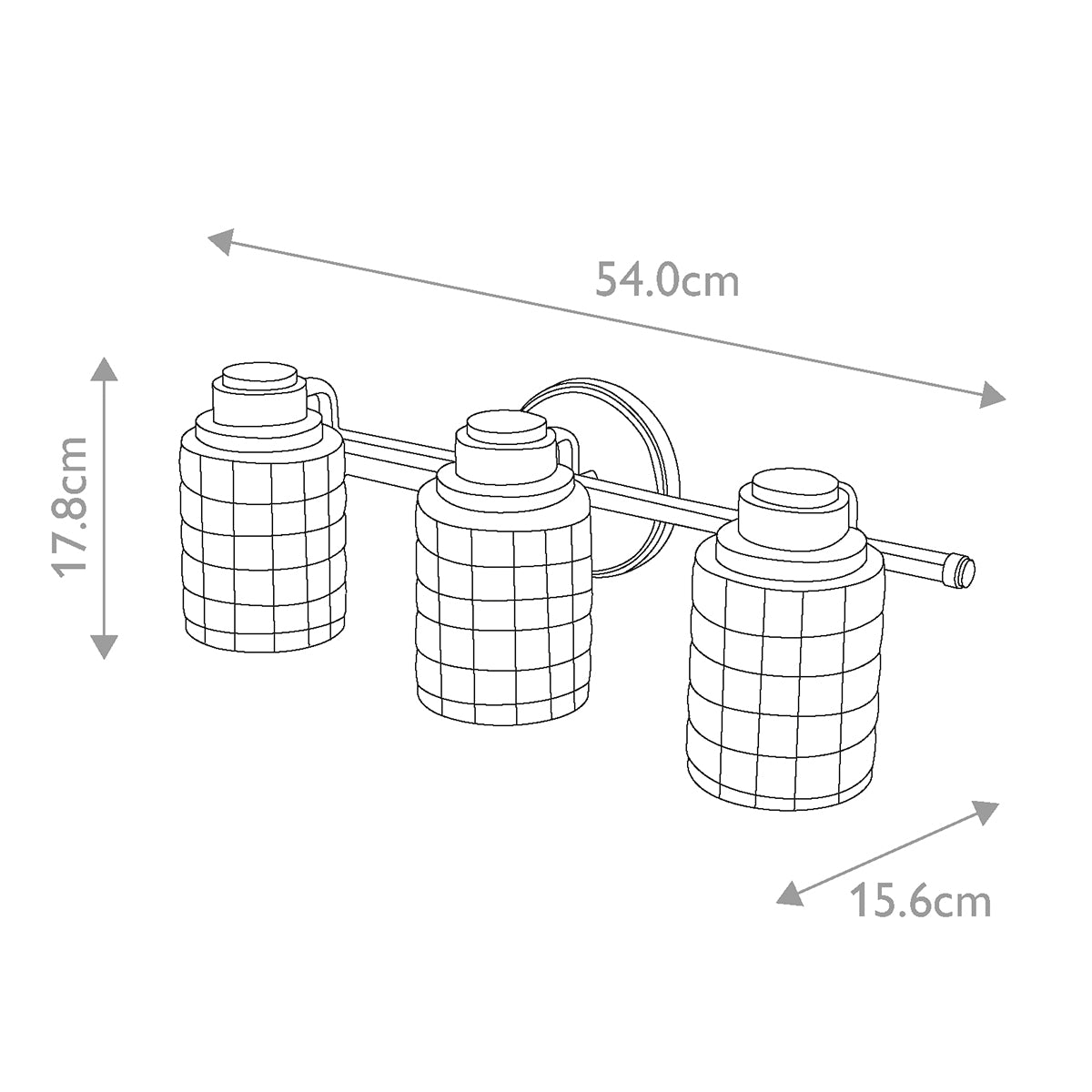 Feiss Wall Light from the Wadsworth range. Wadsworth 3Lt Above Mirror Light Product Code = FE-WADSWORTH3-BATH