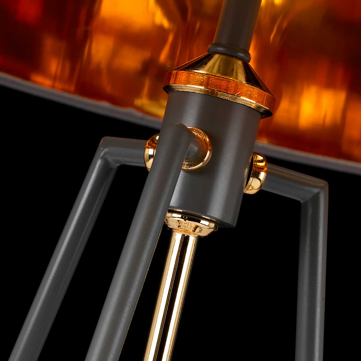 Elstead Lighting Table Lamp from the Ferrara range. Ferrara Table Lamp - Grey and Polished Gold Product Code = FERRARA-TL-GPG
