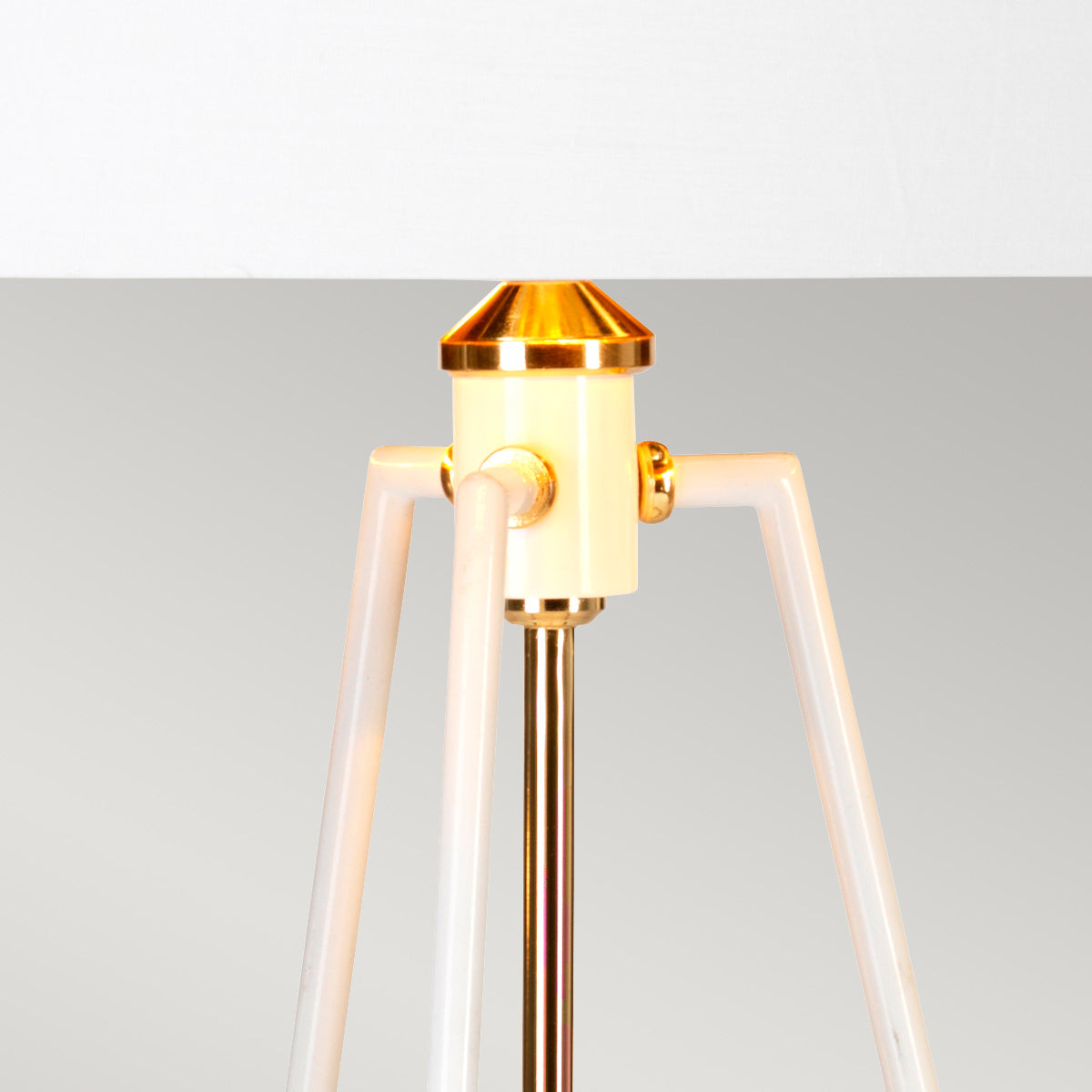 Elstead Lighting Table Lamp from the Ferrara range. Ferrara Table Lamp - White and Polished Gold Product Code = FERRARA-TL-WPG