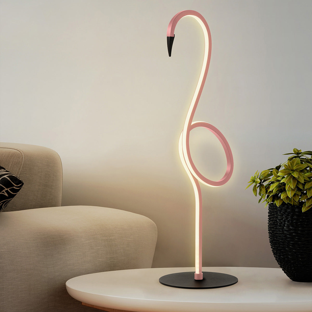 Elstead Lighting Table Lamp from the Flamingo range. Flamingo LED Table Lamp - Pink Product Code = FLAMINGO-TL-PNK