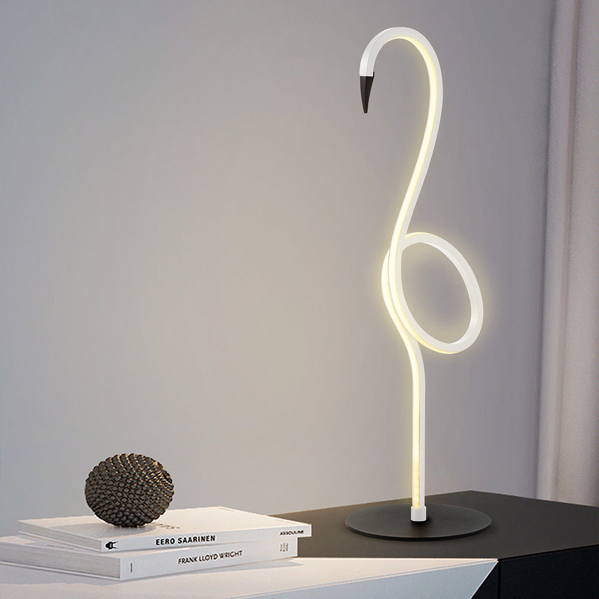 Elstead Lighting Table Lamp from the Flamingo range. Flamingo LED Table Lamp - White Product Code = FLAMINGO-TL-WHT