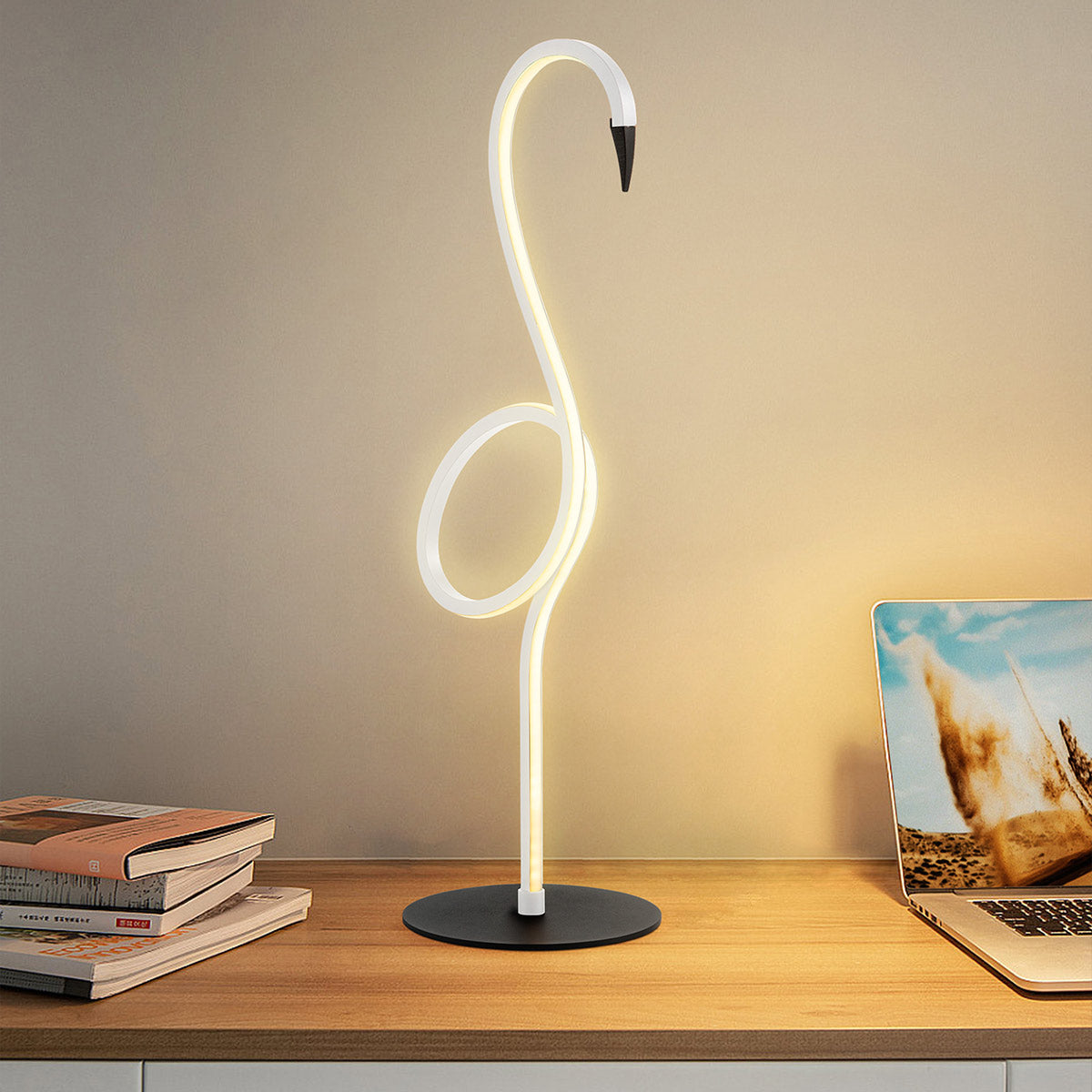 Elstead Lighting Table Lamp from the Flamingo range. Flamingo LED Table Lamp - White Product Code = FLAMINGO-TL-WHT