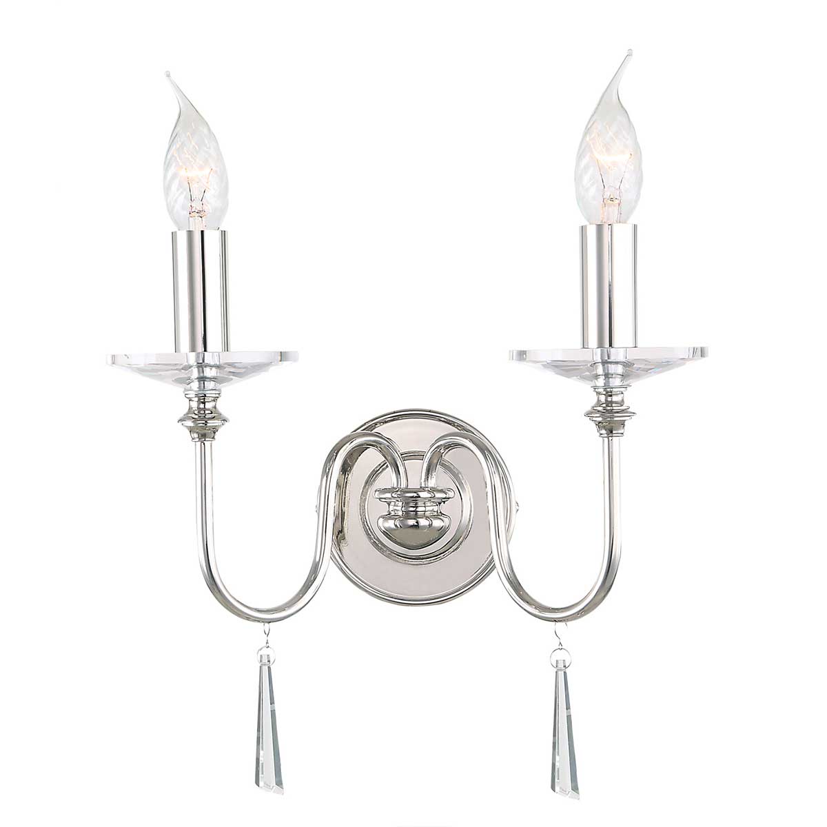 Elstead Lighting Wall Light from the Finsbury Park range. Finsbury Park 2 Light Wall Light Product Code = FP2-POL-NICKEL