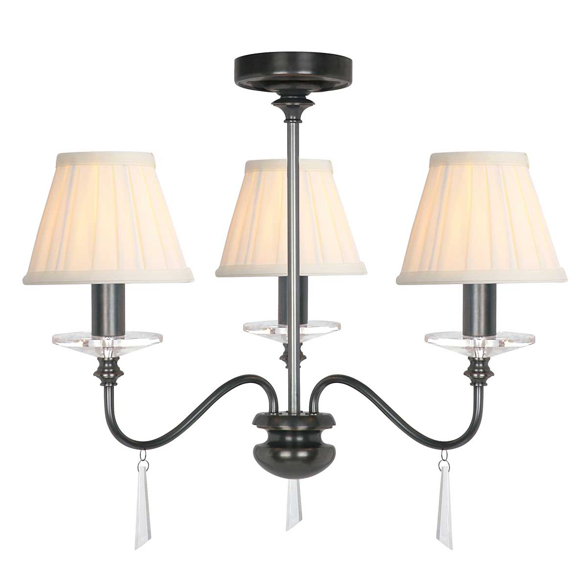 Elstead Lighting Chandelier from the Finsbury Park range. Finsbury Park 3 Light Chandelier Product Code = FP3-OLD-BRZ