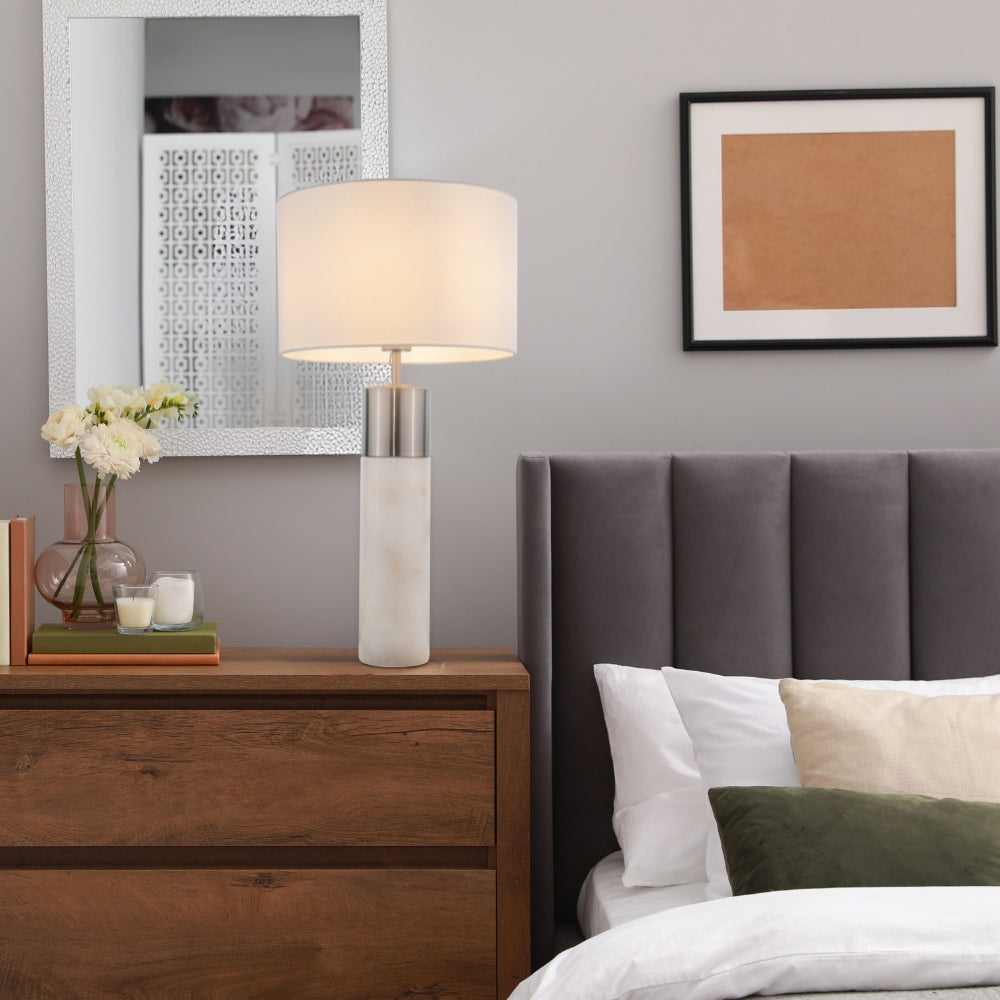 Magnalux Freya Satin Chrome Table Lamp Part Number - FRE01SCTL