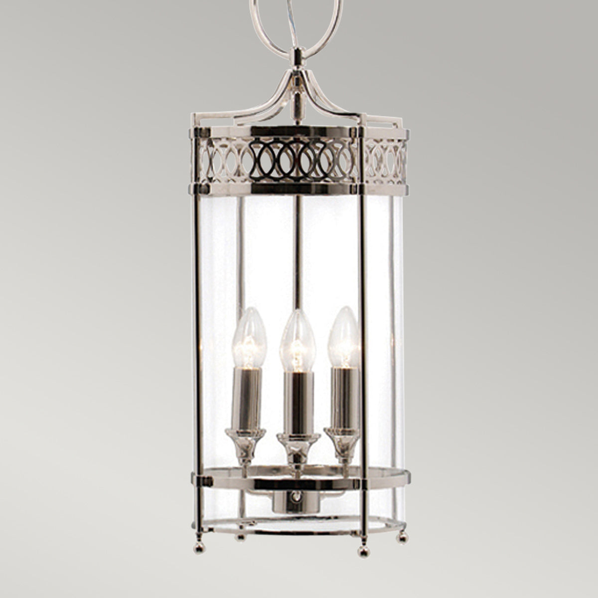 Elstead Lighting Pendant from the Guildhall range. Guildhall Pendant - Polished Nickel Product Code = GH-P-PN