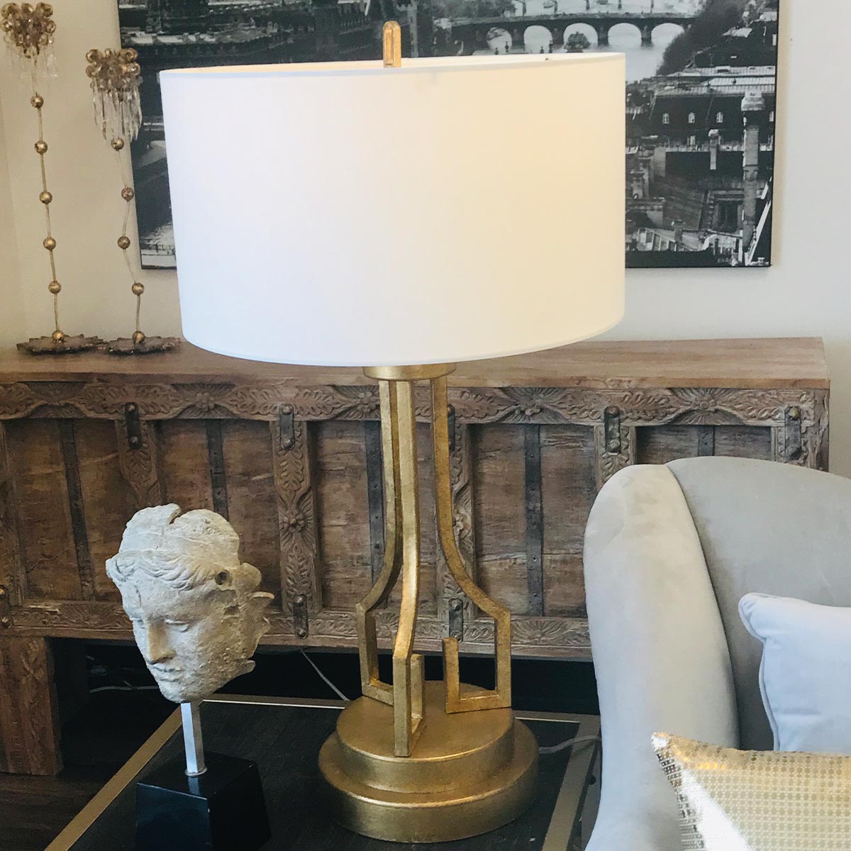 Gilded Nola Table Lamp from the Lemuria range. Lemuria 1 Light Table Lamp Product Code = GN-LEMURIA-TL