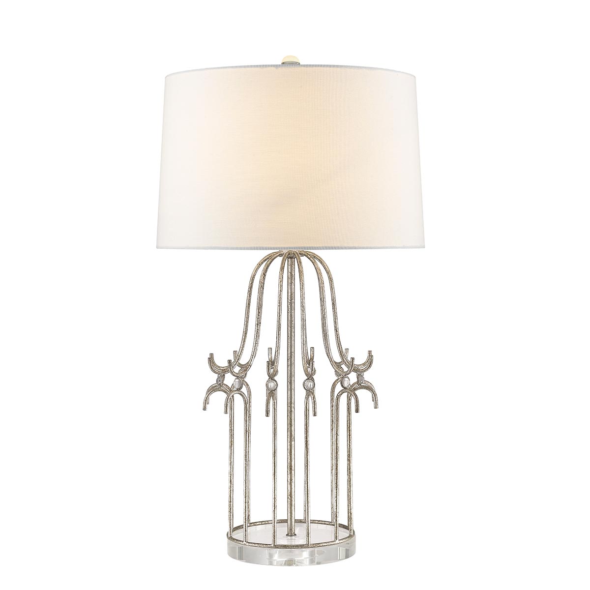 Gilded Nola Table Lamp from the Stella range. Stella 1 Light Table Lamp - Distressed Silver Product Code = GN-STELLA-TL-SV