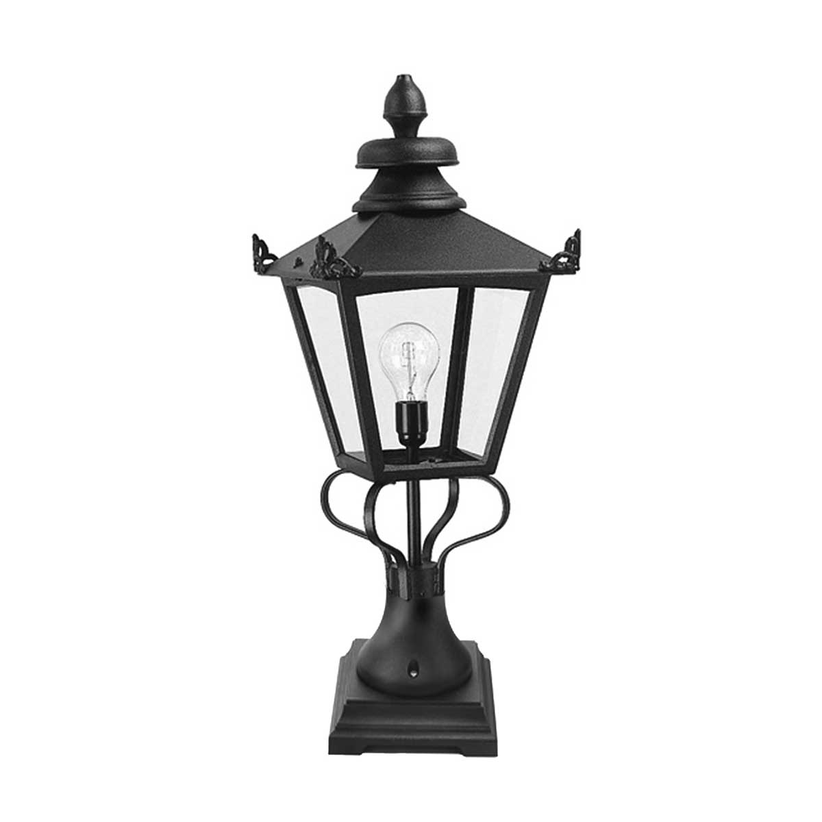 Elstead Lighting Pedestal Lantern from the Grampian range. Grampian 1 Light Pedestal Lantern Product Code = GN1-BLACK