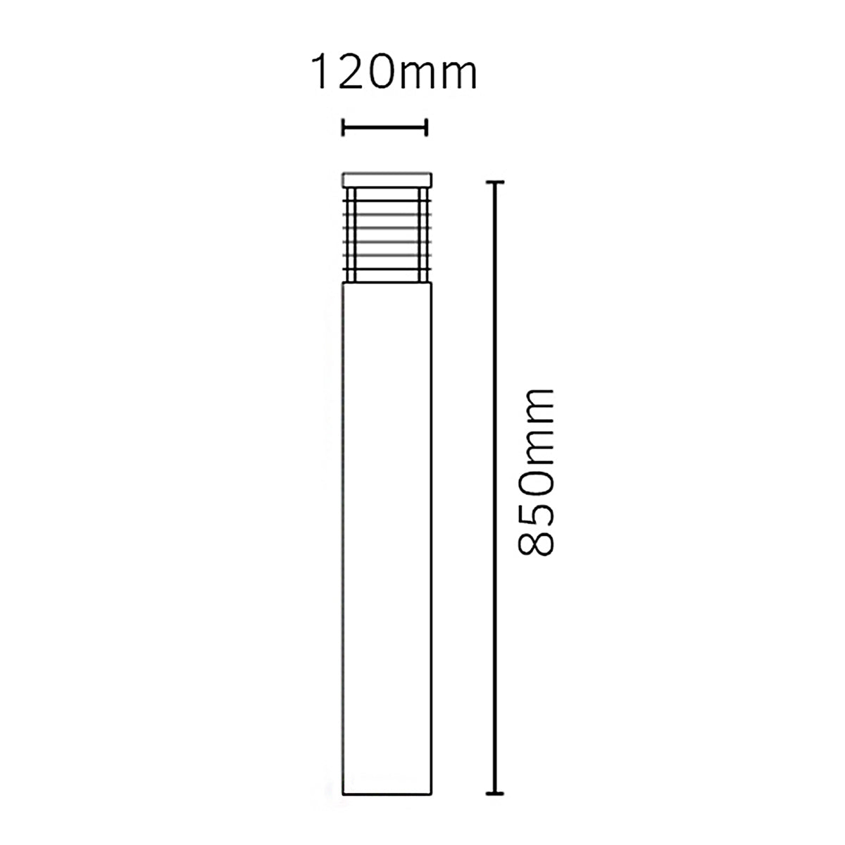 Norlys Halmstad 1 Light Large Bollard - Black H-STAD-L-E27-BLK