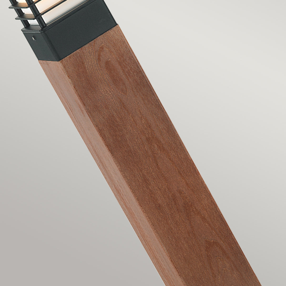 Norlys Halmstad 1 Light Large Wooden Bollard - Black H-STADSW-L-E27-B