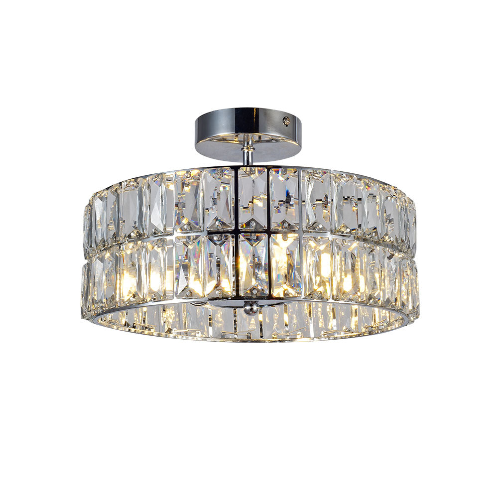 Magnalux Haley 4 Light Polished Chrome Bathroom Crystal Ceiling Light Part Number - HAL04CH