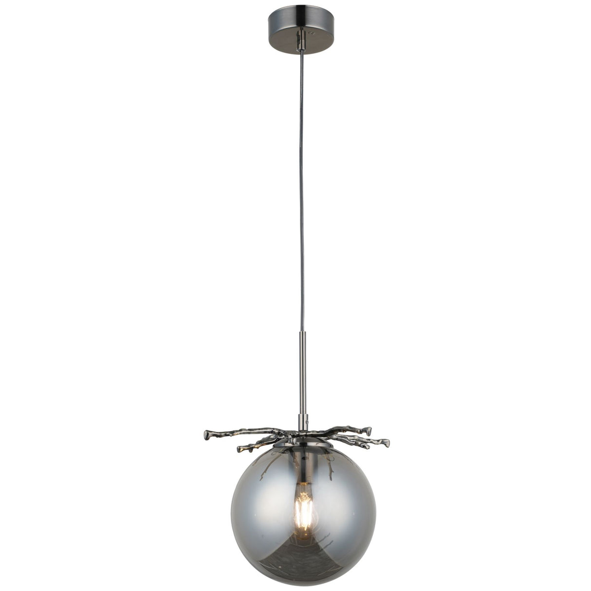 Magnalux Harvey 1 Light Pendant Brushed Black Chrome Part Number - HAR01BBC