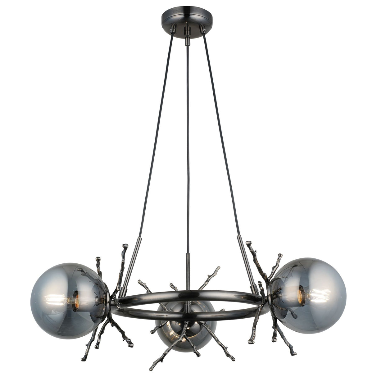 Magnalux Harvey 3 Light Pendant Brushed Black Chrome Part Number - HAR03BBC