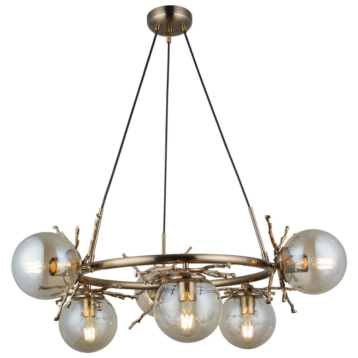 Magnalux Harvey 6 Light Pendant Satin Brass Part Number - HAR06SB