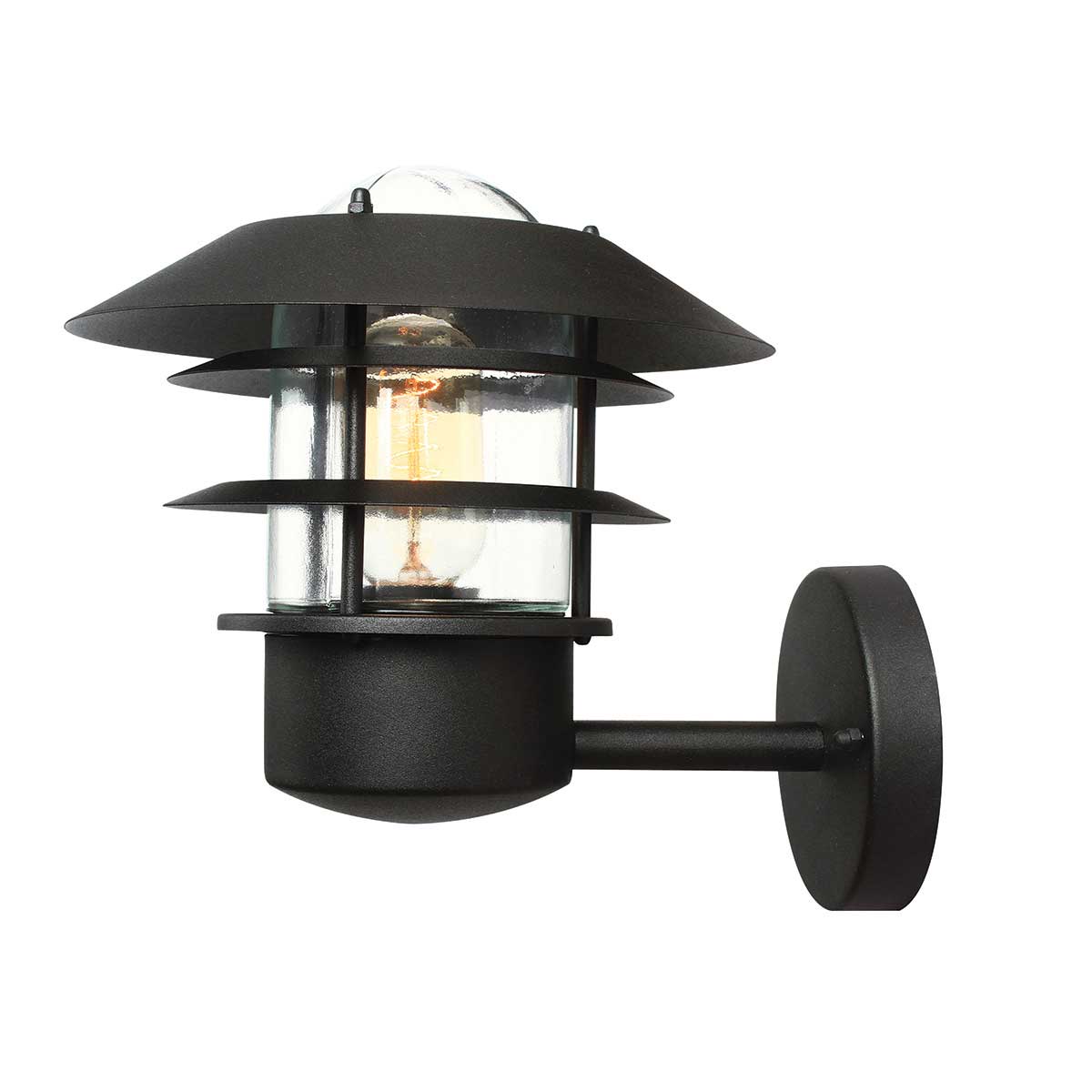 Elstead Lighting Outdoor Wall Light from the Helsingor range. Helsingor 1 Light Wall Lantern Product Code = HELSINGOR-BK