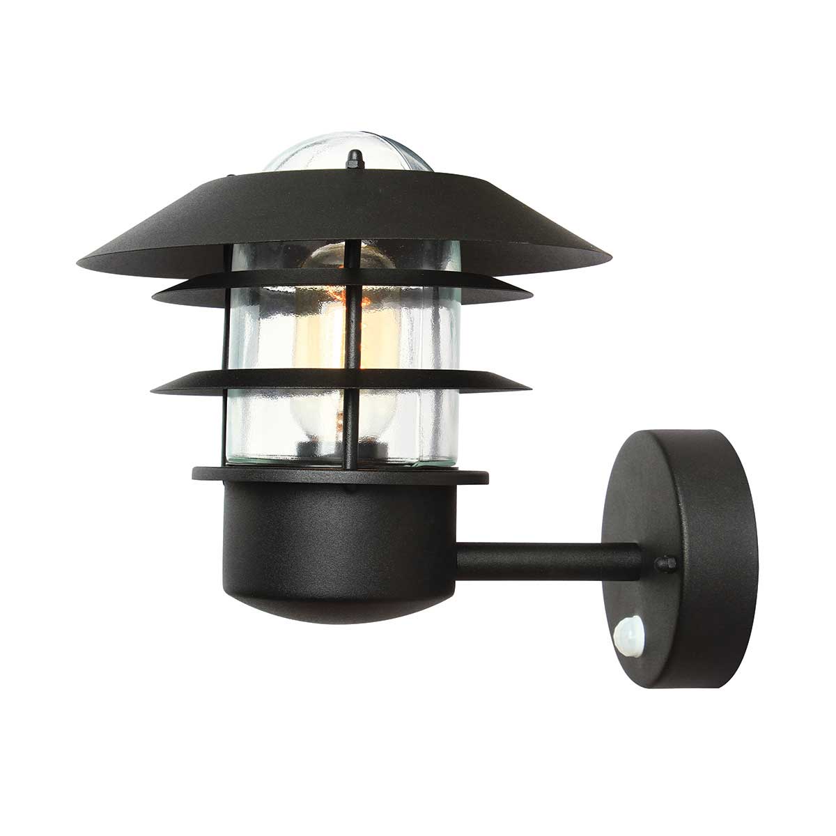Elstead Lighting Outdoor Wall Light from the Helsingor range. Helsingor 1 Light PIR Wall Lantern Product Code = HELSINGOR-PIR-BK