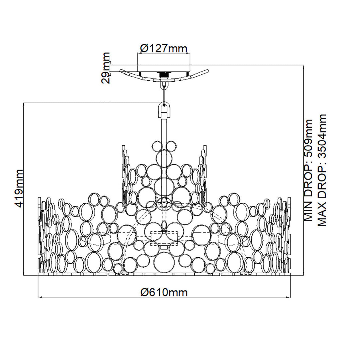 Hinkley Chandelier from the Anya range. Anya 6 Light Chandelier Product Code = HK-ANYA6