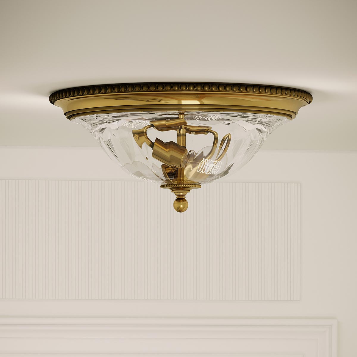 Hinkley Ceiling Flush from the Cambridge range. Cambridge 2 Light Flush Product Code = HK-CAMBRIDGE-F-A