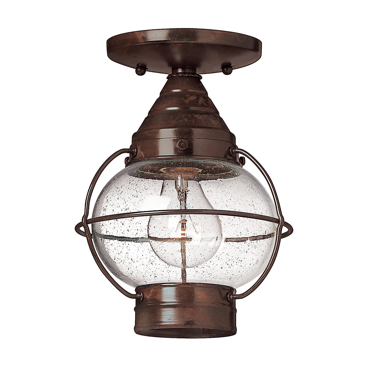 Hinkley Ceiling Flush from the Cape Cod range. Cape Cod 1 Light Flush Lantern Product Code = HK-CAPECOD8-S