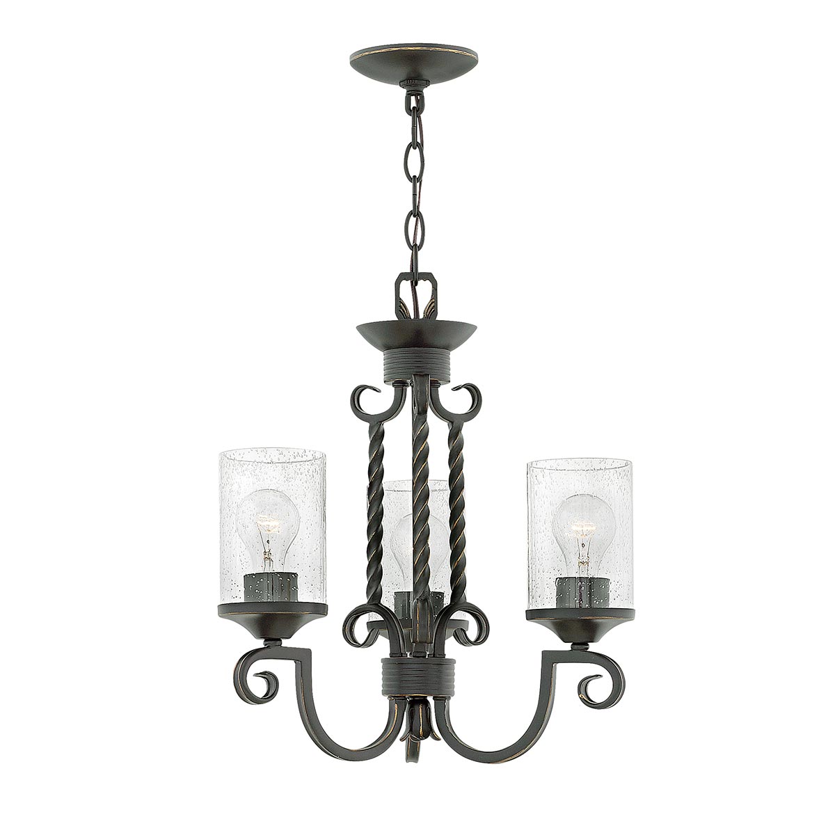 Hinkley Chandelier from the Casa range. Casa 3 Light Chandelier Product Code = HK-CASA3