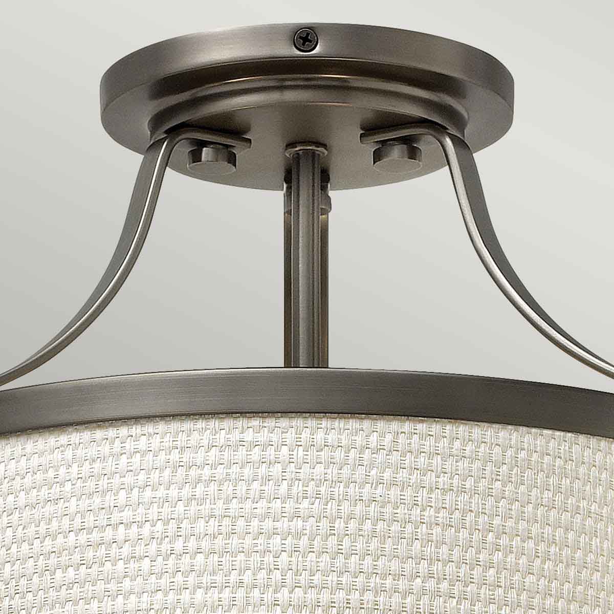 Hinkley Ceiling Semi-Flush from the Charlotte range. Charlotte 3 Light Semi-Flush Product Code = HK-CHARLOTTE-SF-AN
