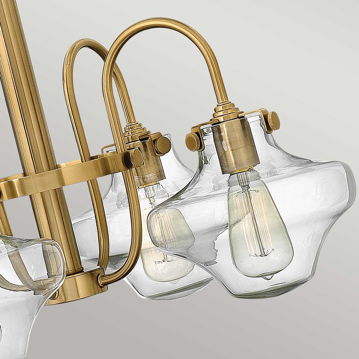 Hinkley Chandelier from the Congress range. Congress 4 Light Clear Tiered Glass Chandelier - Brushed Caramel Product Code = HK-CONGRESS4-B-BC