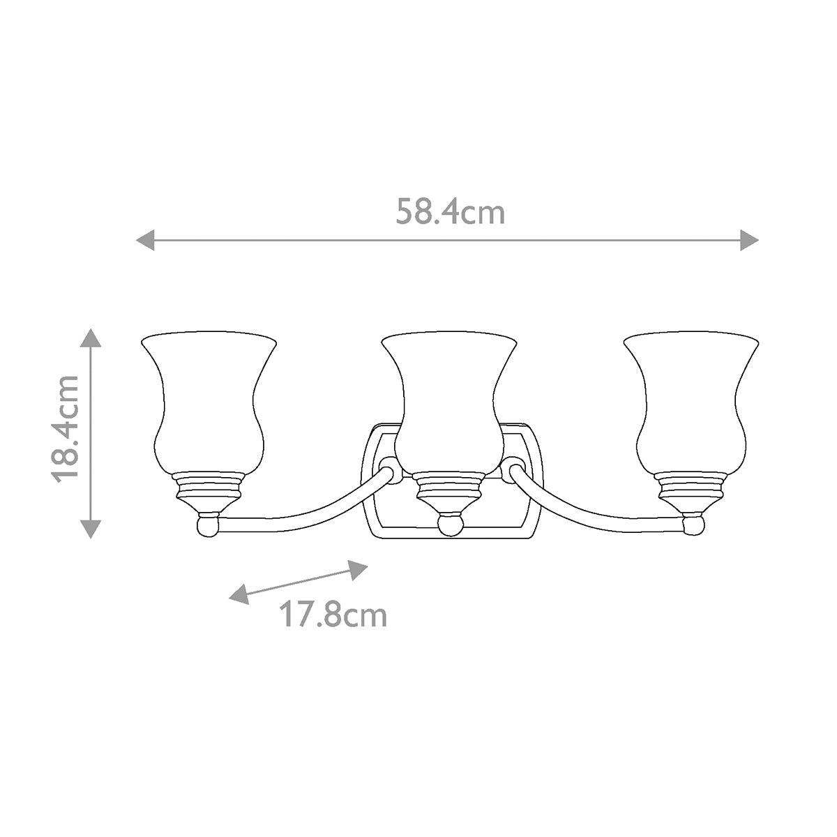 Hinkley Wall Light from the Constance range. Constance 3 Light Above Mirror Light Product Code = HK-CONSTANCE3-BATH